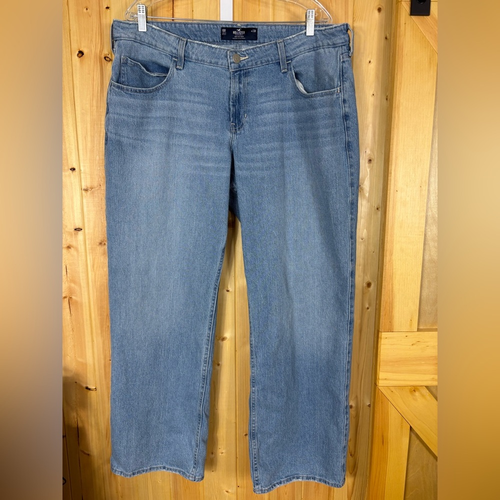 Hollister Womens Baggy Jeans Low Rise Size 16R Vintage Stretch Casual Y2K Coded